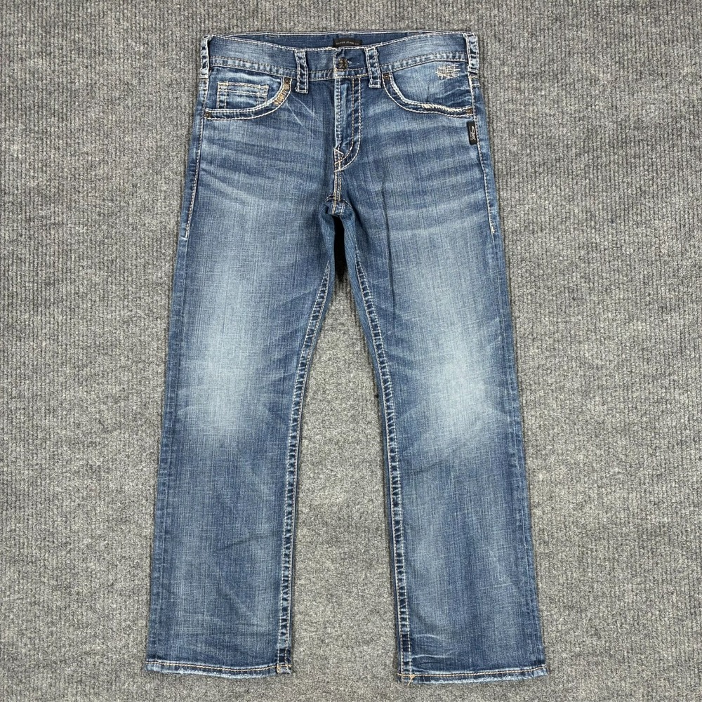 Silver Jeans Co. Mens Size 33x32 Blue Denim Straight Leg Low Rise